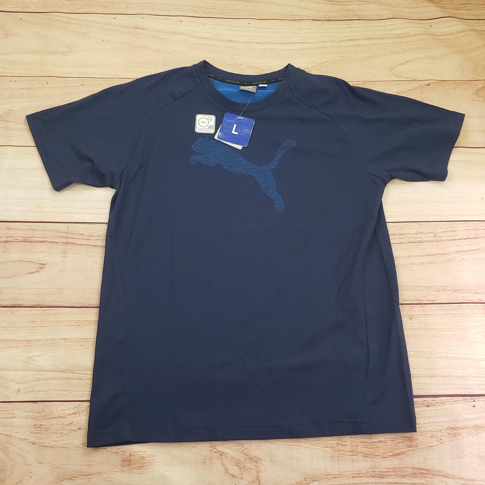 NEW Puma Shirt Mens Large DryCELL Performance Athletic Short Sleeve Training Tee